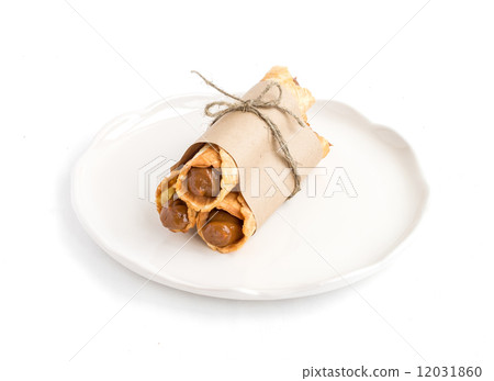 Waffels filled with with caramel cream Waffels filled with with caramel cream 12031860