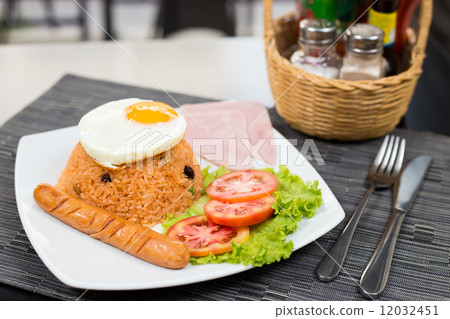 American Fried Rice with egg ham and sausage American Fried Rice with egg ham and sausage 12032451