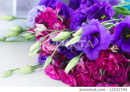 bunch of violet and mauve eustoma flowers bunch of violet and mauve eustoma flowers 12032749
