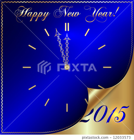 Vector illustration of 2015 new year greeting with curled corner 12033573