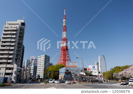 Akabane bridge intersection and Tokyo Tower Akabane bridge intersection and Tokyo Tower 12036679