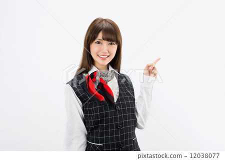 Business woman who guides by hand 12038077