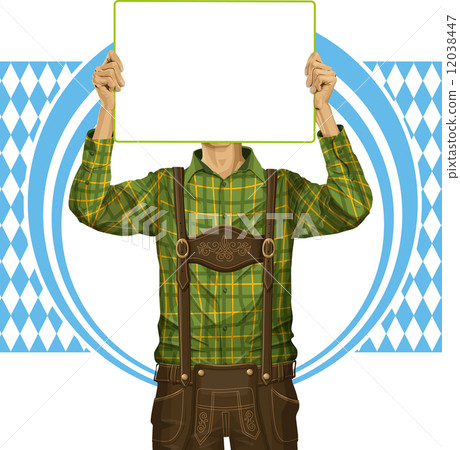 Man With Write Board On Oktoberfest 12038447
