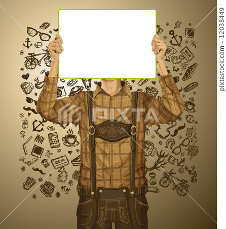 Man With Write Board On Oktoberfest 12038449