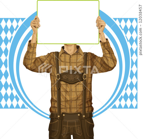 Man With Write Board On Oktoberfest 12038457