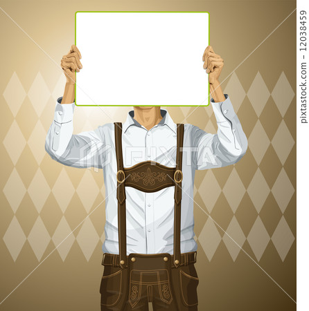 Man With Write Board On Oktoberfest 12038459