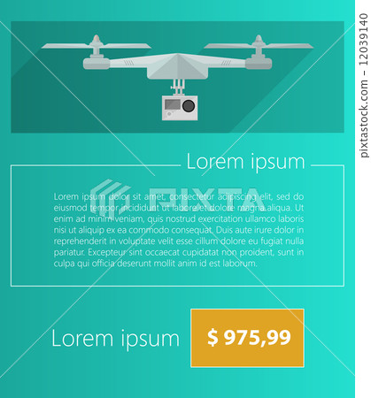 Vector ad layout for gray quadrocopter 12039140