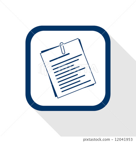 square blue icon document with long shadow  12041953
