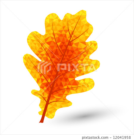 autumn oak leaf in triangular design colored in autumnal colors 12041958