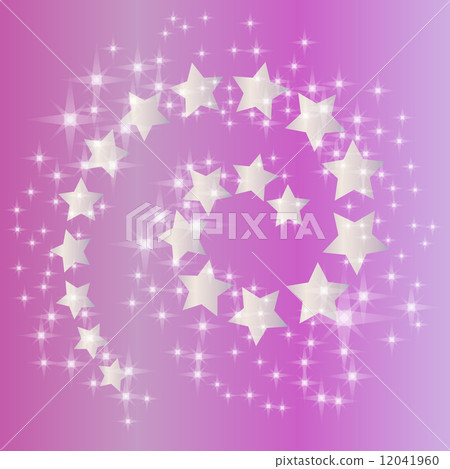 magic pink background with spiral of silver stars and stream of shine 12041960