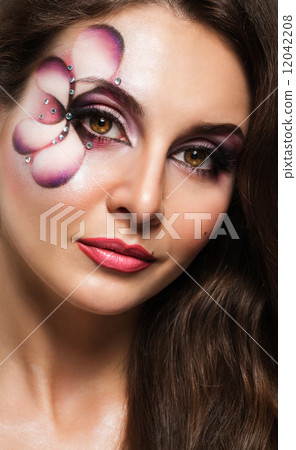 Portrait of beautiful woman with professional makeup Portrait of beautiful woman with professional makeup 12042208