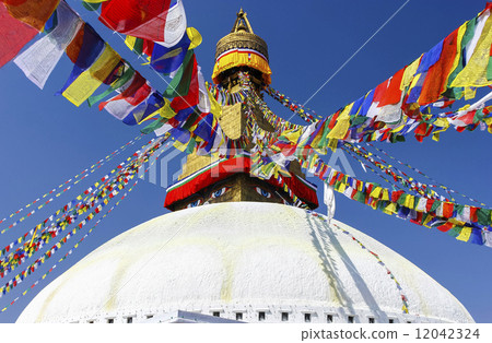 Boudhanath Stupa, symbol of Kathmandu, Nepal 12042324