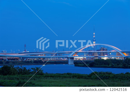 Jiangbei JCT and light-up Sky Tree and Goshiki Sakura Ohashi 12042516