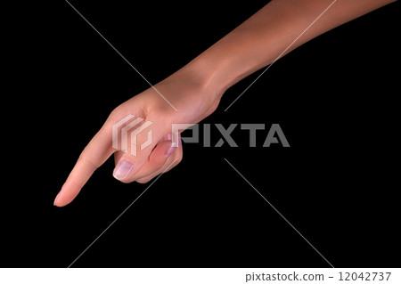 woman's finger pointing or touching woman's finger pointing or touching 12042737