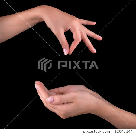 woman hand pick up object woman hand pick up object 12043144