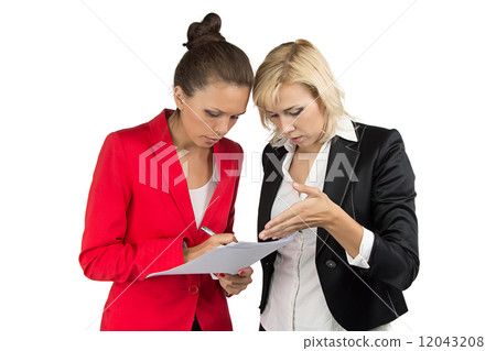Two businesswoman making a decision Two businesswoman making a decision 12043208