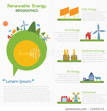Renewable energy infographics, vector eps10 12043231