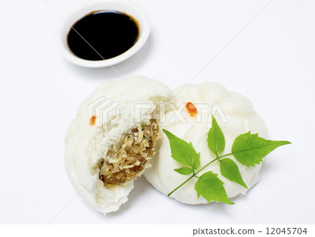 steamed dumpling on white blackground steamed dumpling on white blackground 12045704