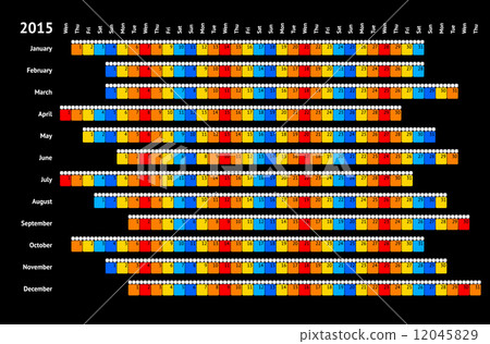 Black linear calendar 2015 Black linear calendar 2015 12045829