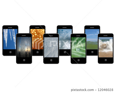 mobile phones with different phases of water mobile phones with different phases of water 12046028