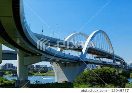 Jiangbei junction spreading blue sky and Goshiki Sakura Ohashi 12049777