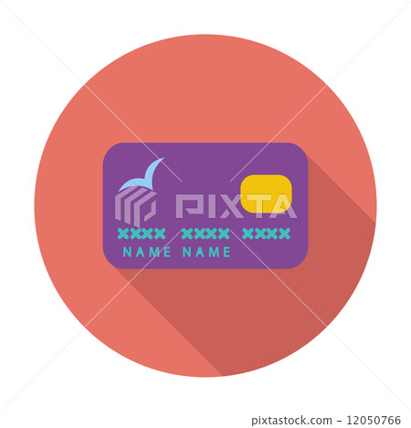 Credit card single flat icon. 12050766