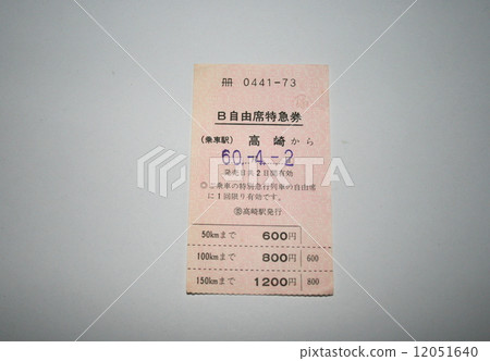 上越線免費座位快車票 12051640