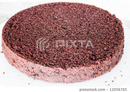 Bottom layer of Chiffon chocolate cake sprayed rum 12056785