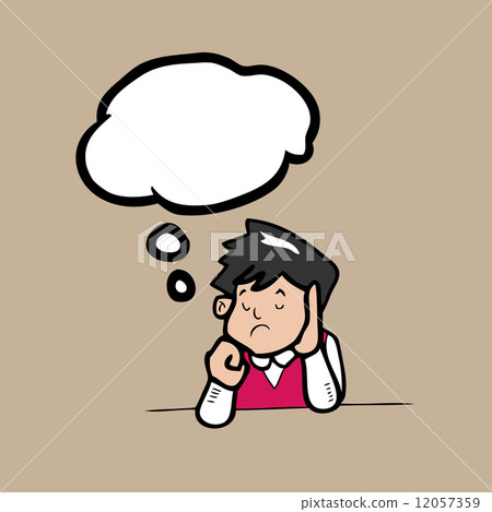 Man thinking speech balloon Man thinking speech balloon 12057359