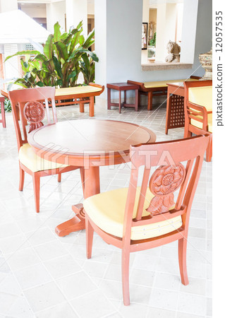 Set of wood carving furniture in living room 12057535