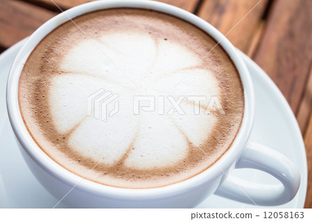 Hot cafe mocha cup with milk microfoam 12058163