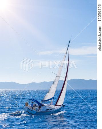 Sailing yacht in Lefkada Greece 12059306