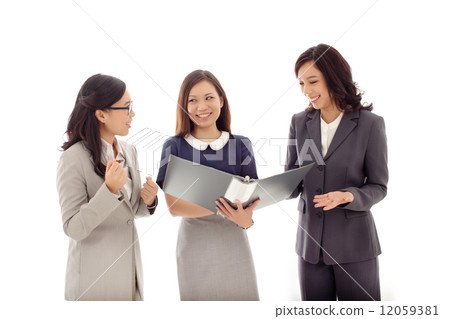 Asian Business Women on White Background Asian Business Women on White Background 12059381