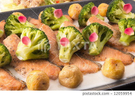 Salmon cooking 12059954