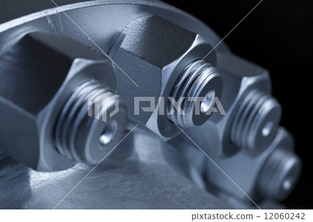 Joint of two flanges by bolts and nuts 12060242