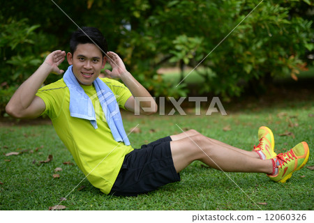 Asian man doing exercise 12060326