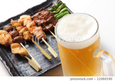 Beer and yakitori 12060590