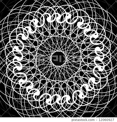 Black and White Abstract Psychedelic Art Background. Vector Illu Black and White Abstract Psychedelic Art Background. Vector Illu 12060927