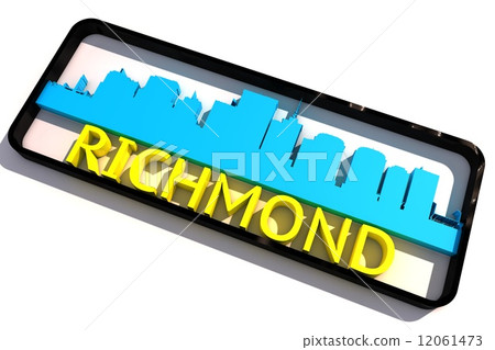 Richmond USA base colors of the flag of the city 3D design 12061473