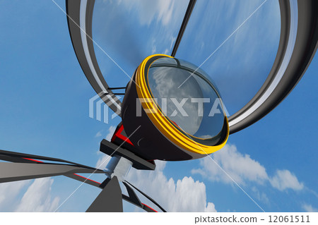 High-End Broadcast Film Camera Drone in action Wide Angle / Fisheye Lens 3D artwork 12061511