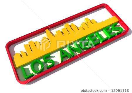Los Angeles USA base colors of the flag of the city 3D design 12061518