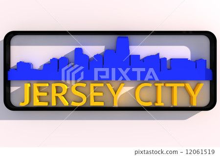 Jersey City USA base colors of the flag of the city 3D design 12061519