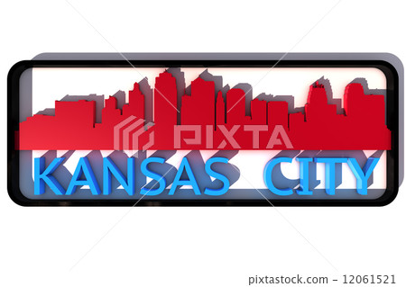 Kansas City USA base colors of the flag of the city 3D design 12061521