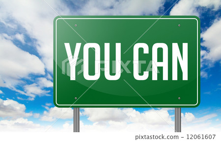 You Can on Green Highway Signpost. 12061607
