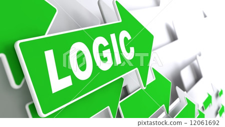 Logic on Green Direction Arrow Sign. 12061692