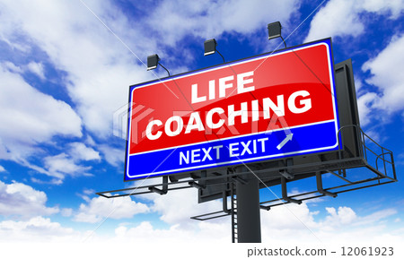 Life Coaching Inscription on Red Billboard. 12061923