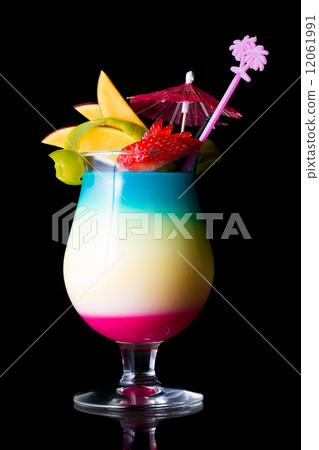 Layered cocktail with blue and red 12061991