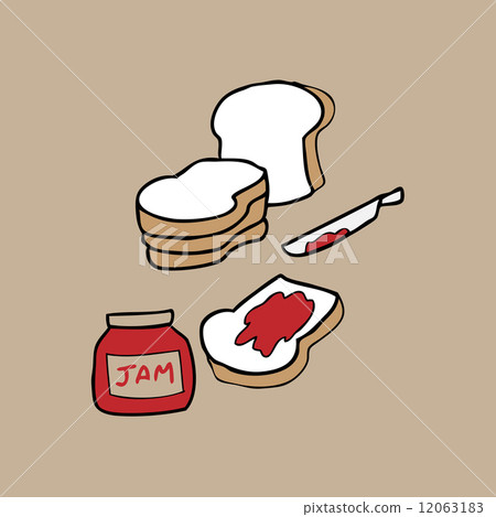 圖庫插圖: bread and jam