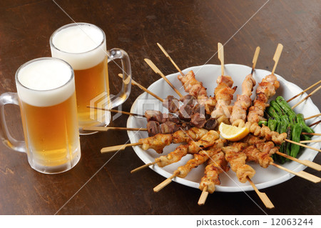 Yakitori and beer Yakitori and beer 12063244