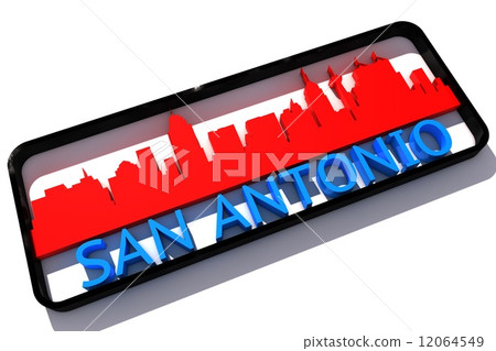 San Antonio USA base colors of the flag of the city 3D design 12064549